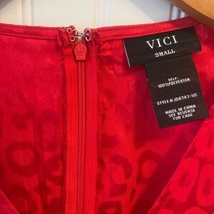 Vici Vibrant Red Animal Print Dress